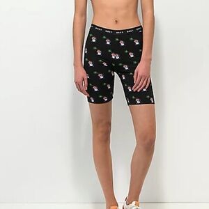 Obey Biscayne Mushroom Black Bike Shorts Women’s Small New Without Tags